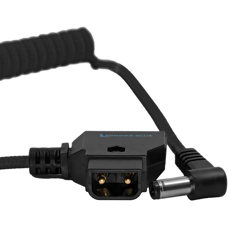 Kondor Blue D-Tap to DC Right Angle Coiled Cable - Canon C70